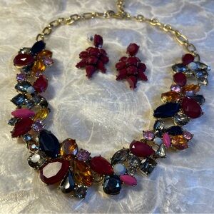 J. Crew Multicolor Statement Necklace and Earrings Lot